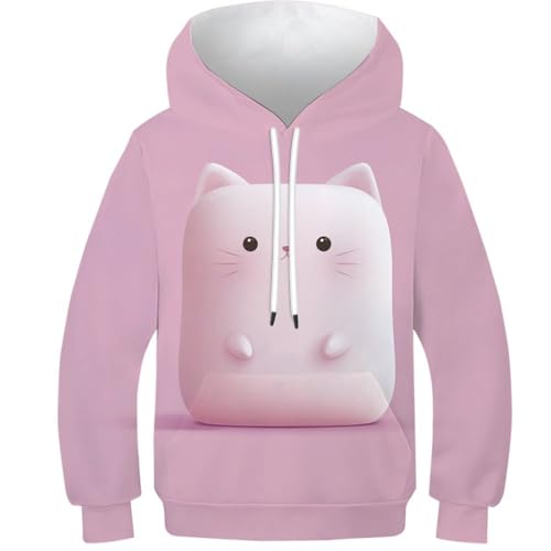 Sweat-shirt chat 3D pour enfants pull à capuche mignon filles garçons 10-12 ans