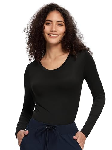 COZYFIT Underscrub Long Sleeve Women, Scrubs Undershirts, Black, 4XL