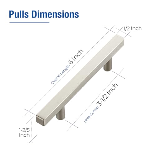 JOY DECOR Brushed Nickel Pulls Cabinet Square Handles 3-1/2 Inch 10 Pack by JOY DECOR - Used condition - Image 2