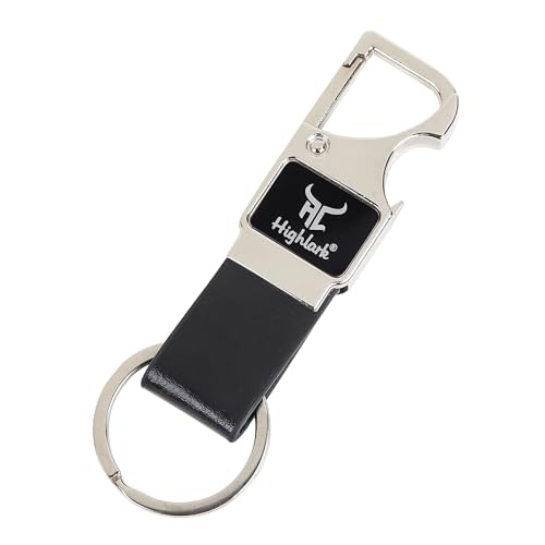 Image of Heavy Duty Metal Carabiner Keychain with Leather Strap for Men & Women | Premium Belt Clip Key Holder | Secure Spring Lock Key Ring for Car, Bike & Office Keys