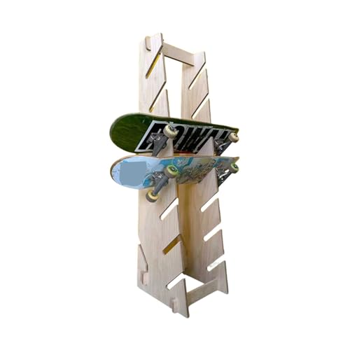 BXKCFYBSQ 3/7-Tier Snowboard Storage Rack,Freestanding Surfboard Storage Organizer Hanger,Wooden Display Rack,30kg Load Capacity,Clip Splicing Installation(120x45x31cm)