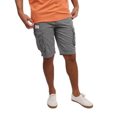OXBOW P0ORPEK Bermuda rayé Ceinture intégrée Caviar