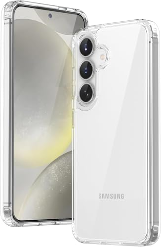 Image of Xmon Designed for Samsung Galaxy S25 Case Clear - [Non-Yellowing] [15FT Military-Grade Drop Protection] - Shockproof, Scratch-Resistant, Slim Transparent Phone Cover Galaxy S25