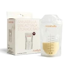 Annabella 50 Pcs BPA Free Breast Milk Storage Bags, 200 ml Milk Bags for Breastmilk Storage, Double-Seal Milk Storage Freezer Bags, Breastmilk Storage Bags, Breastfeeding Bags for Milk