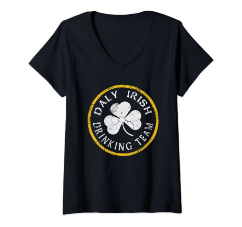 Donna Daly Irish Drinking Team Family Cognome St Patricks Day Maglietta con Collo a V
