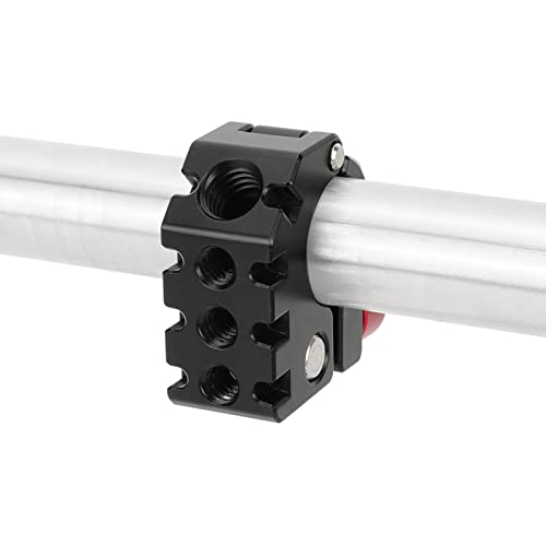 Image of CAMVATE 19mm Rod Clamp with 1/4 & 3/8 Anti-Twist Mount (Red Locking Lever) - 3268