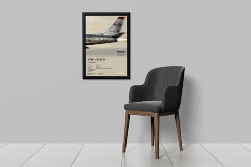 Image of BLINKART Eminem- Kamikaze Wall Photo Frames | Wall Art for Bedroom, Living Room, Studio or Office | Album Cover Print with Spotify Song Link QR Code | Gift for Fans - 8x12 In