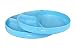 Bakerpan Silicone Toddler Plate with Suction Base, 3 Sections Baby Feeding Plate, Set of 2 (Blue)