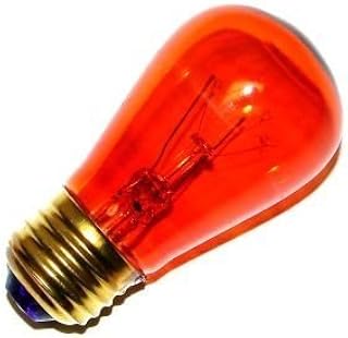 25 Pack 11 Watt S14 Medium Base 130 Volt 2500 Hour Transparent Amber Sign or Indicator Lightbulb