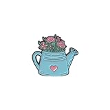 花とジョウロのピンバッチ ガーデニング フラワー ピンズ