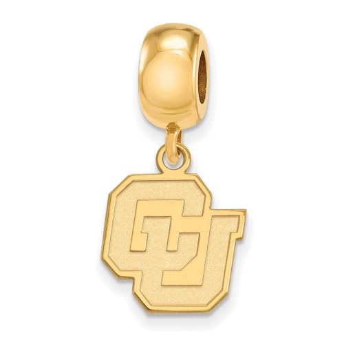 LogoArt 14k Yellow Gold Plated Sterling Silver University of Colorado Sm Dangle Charm