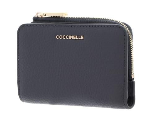 Monedero de piel Coccinelle Metallic Soft gris azulado con cremallera