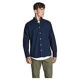 Jack & Jones Mens JJEOXFORD L/S S21 NOOS Shirt, Navy Blazer/Fit:SLIM FIT, XXL/