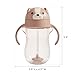 Munchkin Any Angle Spill Proof Weighted Straw Trainer Cup, Transition Sippy Cups for Toddlers and Babies, Click Lock Technology & Fun Dog Design, 10 Ounce, Brown