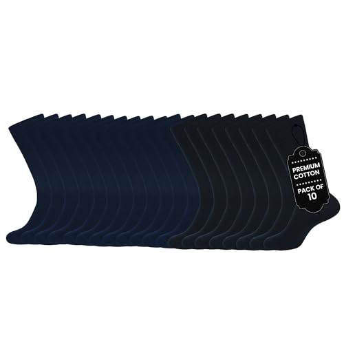 Image of BALENZIA Men Dress Socks | Pack of 10| Trouser Sock Stretchy |Casual Wear|Everyday Comfort In Solid Colors