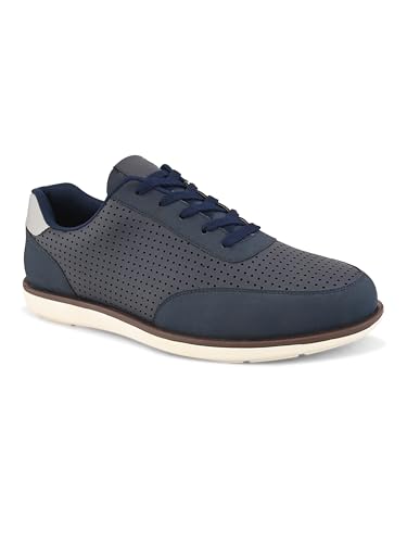 Image of San Frissco Men's Perforated Sneaker Casual Lace-Up Shoes | Soft Cushioned Footbed with TPR Sole | Comfortable and Trendy Casual Shoes for Office and College