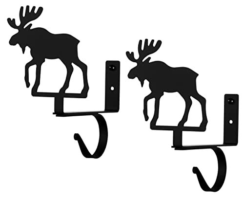 Village Wrought Iron Moose Curtain Rod & Shelf Brackets (Pair)