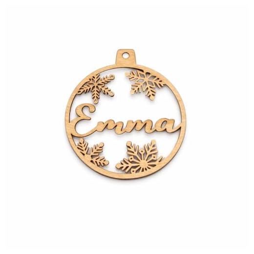 Personalisierte Holz Weihnachtskugeln mit Namen Weihnachtsschmuck Christbaumschmuck Christbaumkugel
