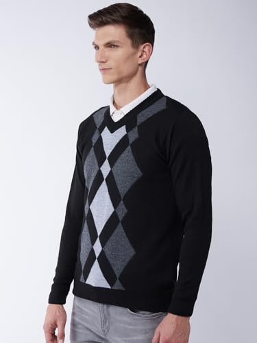 Image of Pivl Men's Winter Geometric Print Sweater - Warmth and Style for The Season||Winterwear||