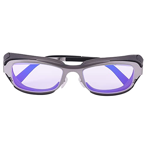 Yourga Dry Eye Relief Eyeglasses, Blue Light Blocking, Moisture Chamber Goggles with Stainless Steel Frame, Anti-Pollen, Aviod Allergens, Indoor or Outdoor for Men/Women(Silver)