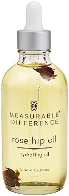 Measurable Difference Rose Hip Hydrating Oil for Face & Body, 4 oz - Absorbs Quickly to Nourish Skin and Help Prevent Premature Signs of Aging