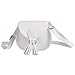 Lurrose - Borsa a tracolla per bambini, con nappa, in PU, mini borsa a tracolla, 092210JXILH, Bianco