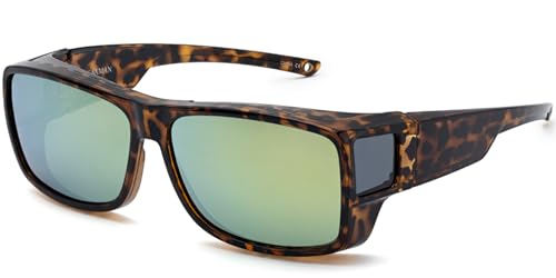 Image of CAXMAN Fit Over Glasses Sunglasses Polarized Wrap Around Sunglasses with Side Window Shields for Full Protection