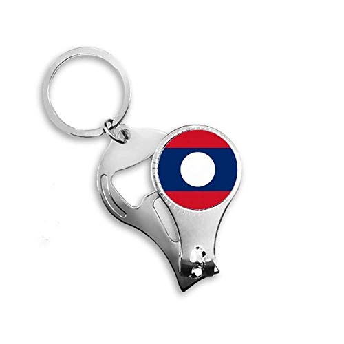 Porte-clés décapsuleur motif drapeau Laos cadeau souvenir original pour homme et femme