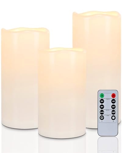 Bougies LED étanches avec télécommande lot de 3 sans flamme extérieur
