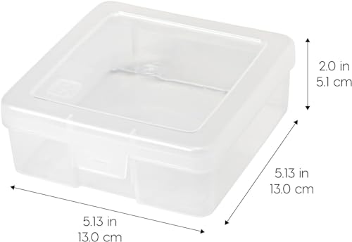 Image of 12 Pack Small Clear Plastic Storage Boxes with Lids, Craft Jewelry Life Item Organizer for Puzzles, Pens, Rings, Needle and Thread, Nail Polish, Remote Controls