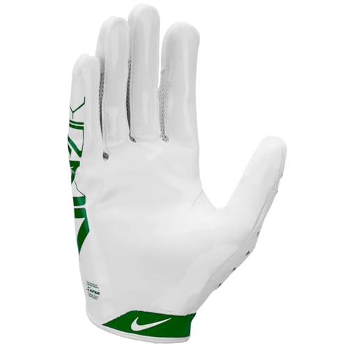 Nike Vapor Jet 9.0 Football Gloves – Magnigrip+ Palm, Wrist Tab, Breathable Back (White | Green, Large) by Nike - Image 2
