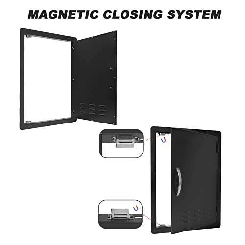Stanbroil Bbq Outdoor Kitchen Door, Black Steel Single Vertical Access Door Perfect For Outdoor Kitchen, Bbq Island, Grilling Station -17-Inch By 24-Inch #TOP4
