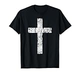 Cross Distressed Style Inspirational Christian Faith T-Shirt