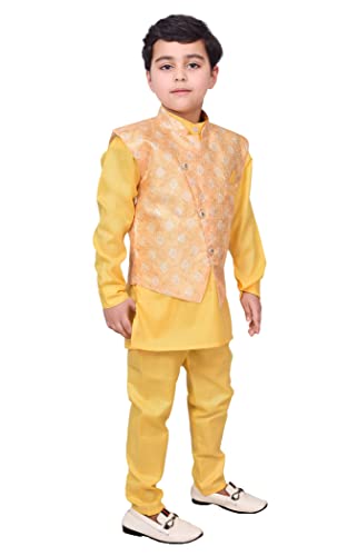 Image of Boys Jacket, Kurta, Pyjama set