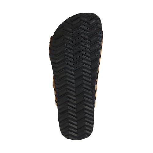 Geox Sandales plates D New Brionia B C pour femme, Lt Sand Black, 36 EU