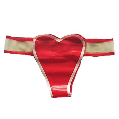 ラバー女性トライアングルショーツ赤と白の愛セクシーな下着サイズXXS-3XL,XXL, White