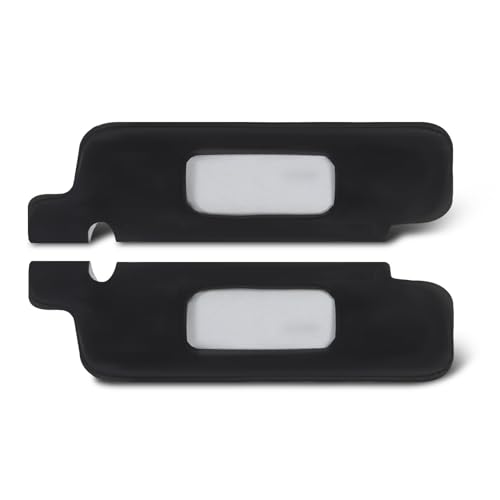 Aspaton 2Pcs Sun Visor Cover Protector Driver Passenger Side Compatible with Mustang 1994-2004 Black Microfiber Leather
