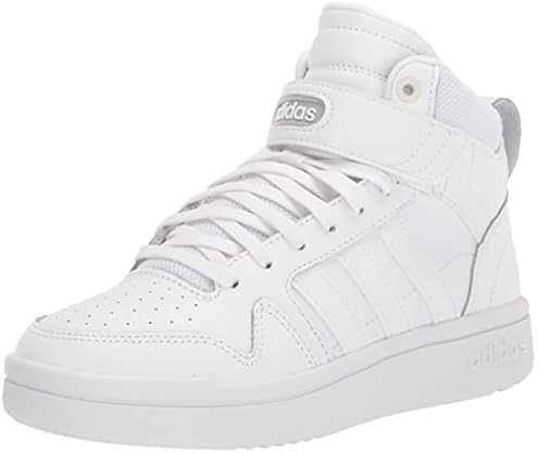 adidas Women's Postmove Mid Basketball Shoe, White/White/Grey One, 10