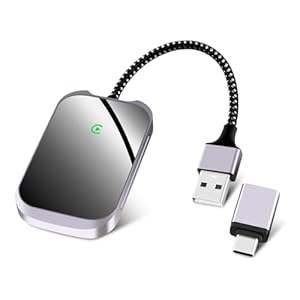 Apple Wireless Carplay-adapter voor iOS, 2024, bekabeld in draadloze Carplay-dongle, voor auto’s vanaf 2015, voor iPhone iOS 10+, Direct Plug & Play, 5GHz Wi-Fi USB C/A, zwart