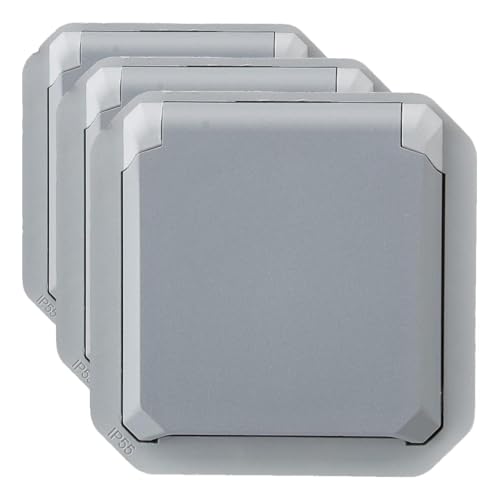 Prise etanche IP55 avec terre Plexo Legrand grise 2P+T 16A pour exterieur
