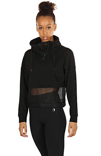 Icyzone Womens Long Sleeve Workout Shirts Athletic Running Tops Track Jacket Quarter-Zip Pullover (M, Black) #TOP1