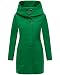 MARIKOO Damen Mantel in Wollmantel-Optik warmer Trenchcoat mit Kapuze Maikoo Smaragd Green Gr. XXL