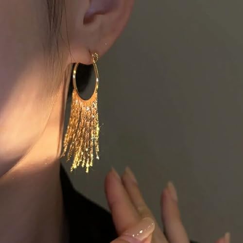 Sparkly Tassel Drop Earrings for Women Delicacy Linear Dangle Statement Earrings Long Fringe Chain Chandelier Earrings Party Wedding Jewelry Gifts3