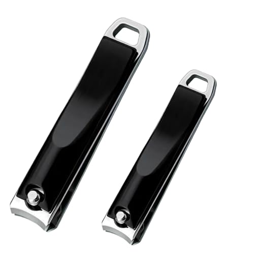 tiyiyok 2 Pièces Cortauñas Combo Clipper Set, Corta Uñas Adulto y Bebés, Acero Inoxidable con Limas Uñas, Cortauñas Pies Profesional para Manos Pedicura, Diseño Higiénico y Duradero (Negro)
