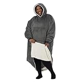 THE COMFY Original Long | Floor Length Sherpa Lined Microfiber Fleece Wearable Blanket, Oversized Design with Hood and Pocket, From Shark Tank, for Women & Men, Warm and Cozy Gifts