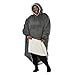 THE COMFY Original Long | Floor Length Sherpa Lined Microfiber Fleece Wearable Blanket, Oversized Design with Hood and Pocket, From Shark Tank, for Women & Men, Warm and Cozy Gifts