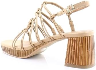 Lucky Brand Women's Bassie Strappy High Heel Sandal Heeled, Tan, 7.5 | Image 2