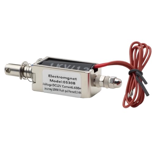 YQSIYU DC12V 600mA Push Pull Solenoid,6N Open Frame Solenoid Electromagnet Valves,10mm Linear Solenoid Valve,for Various Types of Industrial Automation Control Equipment