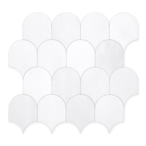 SUNWINGS 10-Sheet Fish Scale Peel and Stick Backsplash...