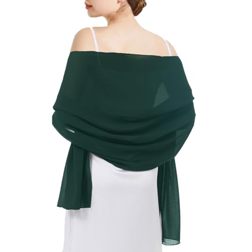 Chiffon Shawls and Wraps - Lightweight Scarve for Women Evening Dresses Wedding Bridal Formal Party Q-atrovirens